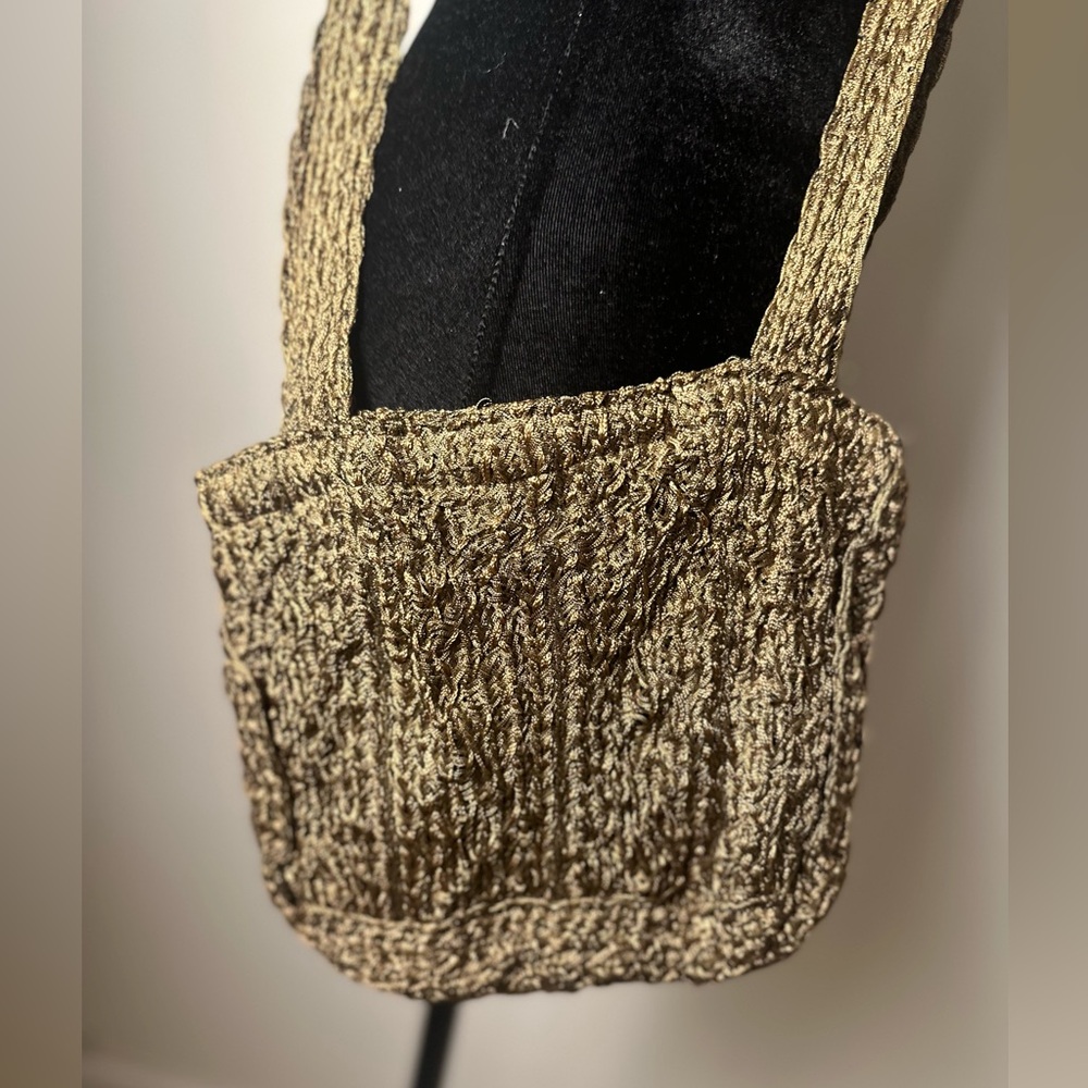 COLLEZIONE New York Boho Knit Crochet Hippie Crossbody Bag Purse Handbag USA